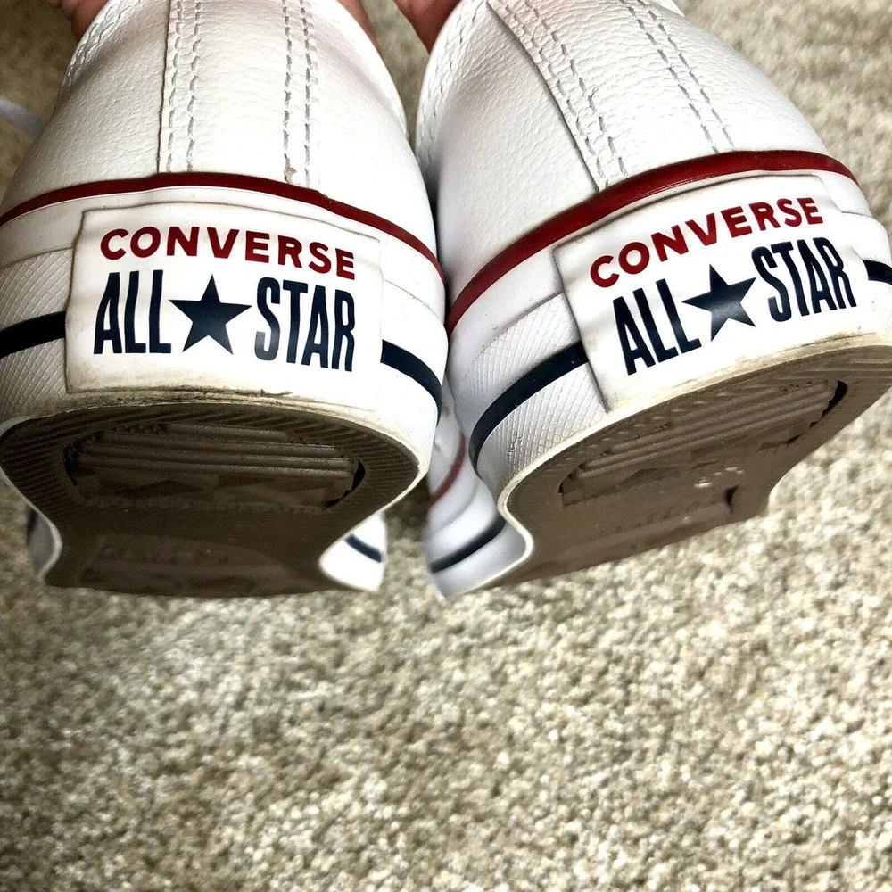 Converse Chuck Taylor 6.5 Leather White All Star Low Top Lace Up - Picture 10 of 10